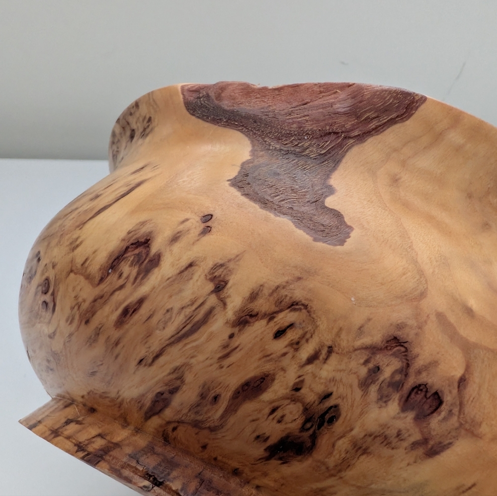 Hand-Turned Artisan Cottonwood Burl Wood Bowl - Signed 2010 Host Pick - Picture 4 of 7